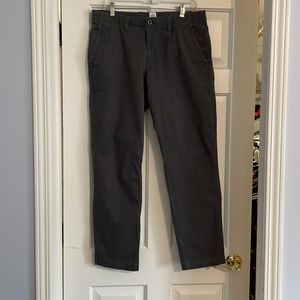 EUC. Gap flat front stretch khakis. 33x30. Dark gray.